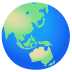 globe showing Asia-Australia on Google