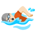person swimming: light skin tone on Google