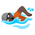 person swimming: dark skin tone on Google