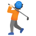 person golfing: light skin tone on Google