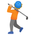 person golfing: medium-light skin tone on Google