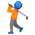 person golfing: medium-dark skin tone on Google