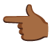 backhand index pointing left: medium-dark skin tone on Google