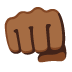 oncoming fist: medium-dark skin tone on Google
