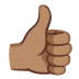 thumbs up: medium skin tone on Google