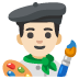 man artist: light skin tone on Google