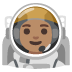 man astronaut: medium skin tone on Google