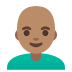 man: medium skin tone, bald on Google