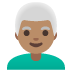 man: medium skin tone, white hair on Google