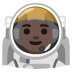 man astronaut: dark skin tone on Google