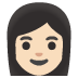 woman: light skin tone on Google