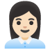woman office worker: light skin tone on Google