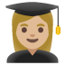 woman student: medium-light skin tone on Google