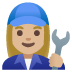 woman mechanic: medium-light skin tone on Google