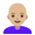 woman: medium-light skin tone, bald on Google