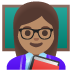 woman teacher: medium skin tone on Google