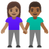 woman and man holding hands: medium skin tone, medium-dark skin tone on Google