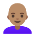 woman: medium skin tone, bald on Google