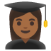 woman student: medium-dark skin tone on Google