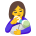 woman feeding baby on Google