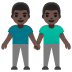 men holding hands: dark skin tone on Google