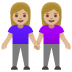 women holding hands: medium-light skin tone on Google