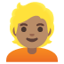 person: medium skin tone, blond hair on Google