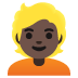 person: dark skin tone, blond hair on Google
