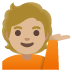 person tipping hand: medium-light skin tone on Google