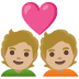 couple with heart: medium-light skin tone on Google