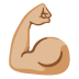 flexed biceps: medium-light skin tone on Google