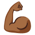 flexed biceps: medium-dark skin tone on Google