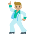 man dancing: medium-light skin tone on Google