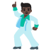 man dancing: dark skin tone on Google