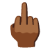 middle finger: medium-dark skin tone on Google