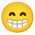 beaming face with smiling eyes on Google