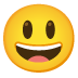grinning face with big eyes on Google