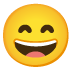 grinning face with smiling eyes on Google