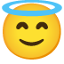 smiling face with halo on Google