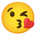 face blowing a kiss on Google