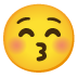 kissing face with closed eyes on Google