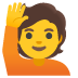 person raising hand on Google