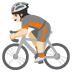person biking: light skin tone on Google