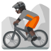 person mountain biking: dark skin tone on Google