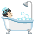 person taking bath: light skin tone on Google