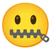 zipper-mouth face on Google