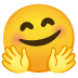 smiling face with open hands on Google