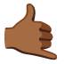 call me hand: medium-dark skin tone on Google