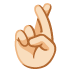 crossed fingers: light skin tone on Google