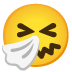 sneezing face on Google